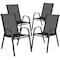 Flash Furniture Black Outdoor Stack Chair w/ Flex Material, PK4 4-JJ-303C-GG - alternate 5